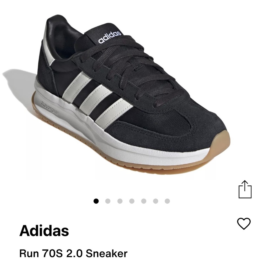 Adidas Run 70S Black and White Sneakers